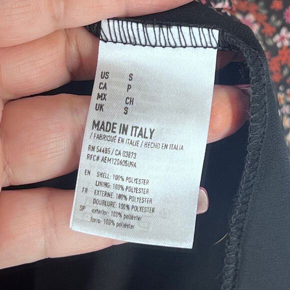 American Eagle Womens Mini Dress Small Burgundy Floral Button Tiered Lined Boho - Picture 7 of 14